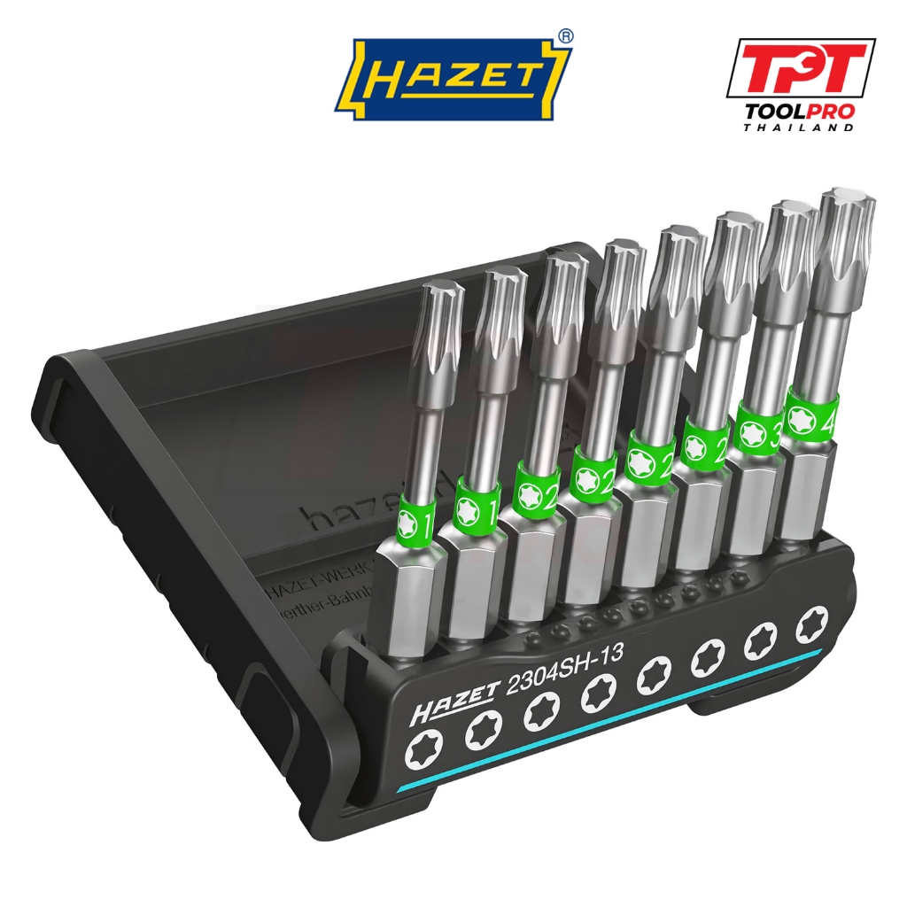 Hazet ชุดดอกไขควง 50mm, Torx T10-T40 Bit Set (2304SH-13)