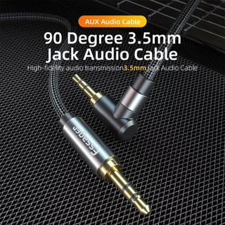 Essager Aux แจ็ค Cable3.5mm 90องศามุมขวาสายออดิโอไฮไฟสำหรับลำโพงหูฟังแบบมีสาย