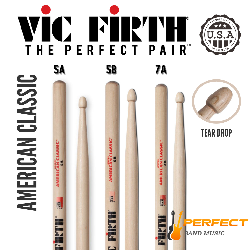 ไม้กลอง Vic Firth รุ่น American Classic 5A, 5B, 7A