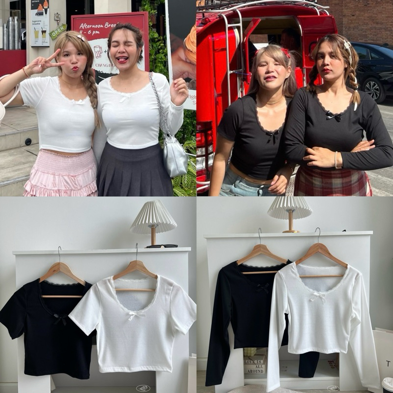 Yaya เสื้อครอป เสื้อครอปสาวอวบ อก30-46นิ้ว