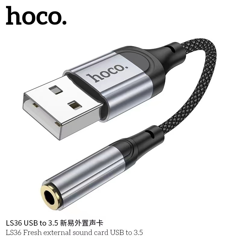 ตัวแปลงหูฟัง USB to Aux 3.5mm female short cable 12 cm external sound card