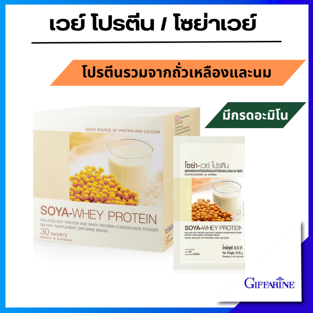 โปรตีนสกัดเข้มข้น จากถั่วเหลืองและนม Whey Protein and Soy Protein