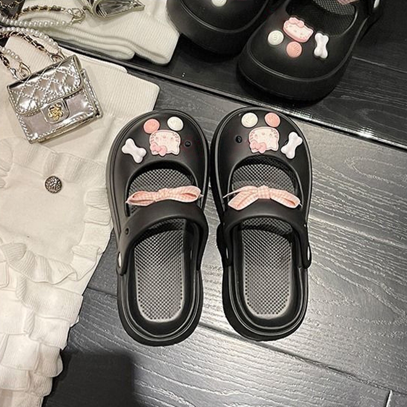 Swfit รองเท้าแตะหัวโตแฟชั่นสำหรับคุณผู้หญิง แถมตัวติดการ์ตูนน้องสนุัขน่ารัก น้ำหนักเบาใส่สบายเท้า สีทูโทน 3 สี 3 ไซซ์ - รูปที่ 3