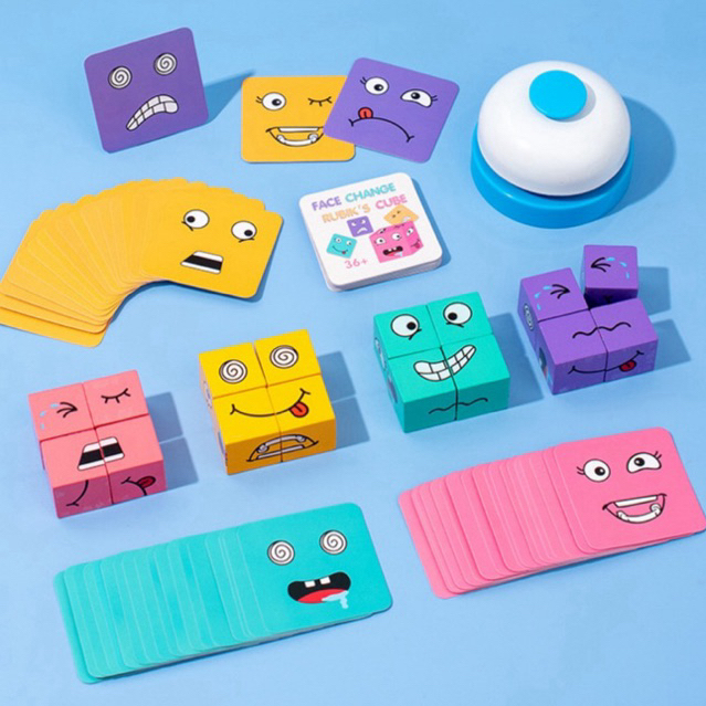 ส่งเร็ว‼️บล็อคต่อไม้เปลี่ยนอารมณ์ Face Change Rubio Cube เกมไขปริศนา ลูกบาศก์มหัศจรรย์ที่เปลี่ยนใบหน้า