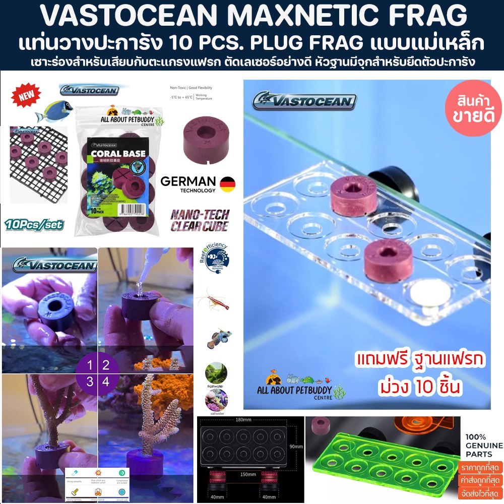VASTOCEAN MAGNETIC Racks 10 PCS. ตะแกรงวางแฟรกปะการัง แบบแม่เหล็ก ดูดหนา15mm งานอคีลิคเกรดฮ่องกงอย่างดี ใช้งานง่าย ปลา