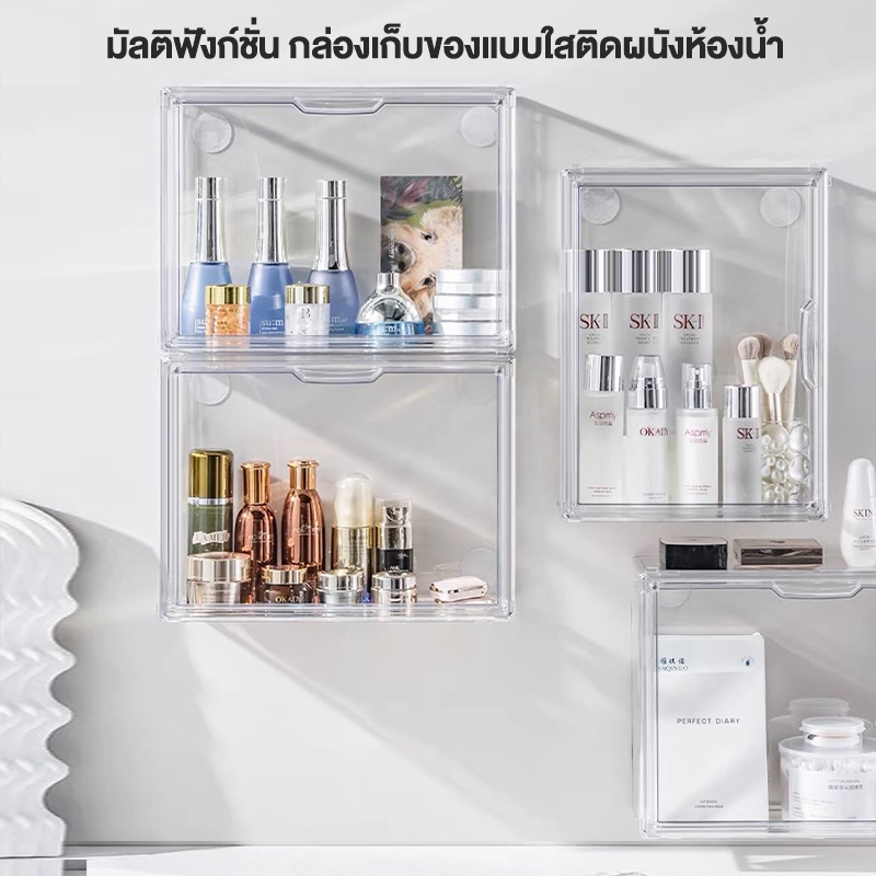 กล่องแสดงโปร่งใส ตู้เก็บของสำหรับครอบครัว กล่องเก็บของ แสดงผลกันฝุ่นตู้เก็บของ