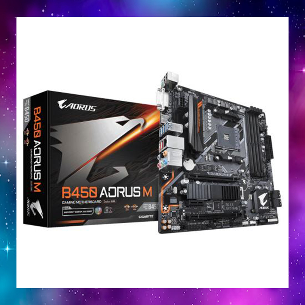 MAINBOARD (เมนบอร์ด) AM4 GIGABYTE B450 AORUS M RYZEN ใช้งานปกติ