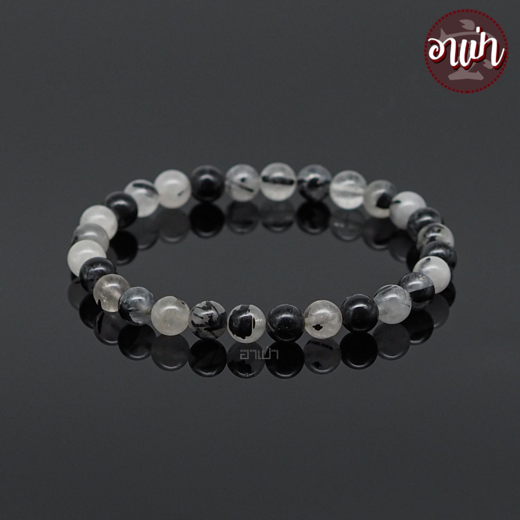 หินแก้วขนเหล็ก หินไหมดำ Tourmaline Quartz ขนาด 6 มิล คัดหิน ช่วยป้องกันภูตผีปีศาจ ป้องกันอาถรรพ์มนต์ดำ หินมงคล หินสีดำ