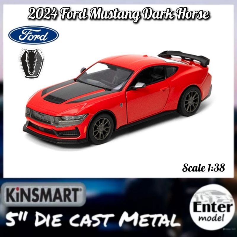KINSMART โมเดล​รถ​เหล็ก​ เกรด​พรีเมียม​ ลิขสิทธิ์​แท้ รถ​สปอร์ต​ 2024 Ford​ Mustang​ Dark ​Horse​ สเ