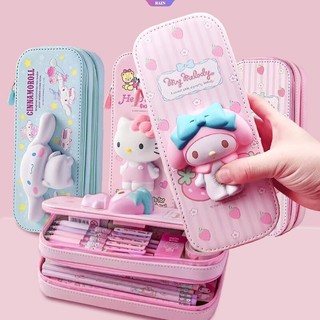 กระเป๋าดินสอ EVA ลาย  Mymelody Kuromi Cinnamoroll 3D สีชมพู เหมาะกับของขวัญวันเกิด สําหรับเด็กผู้หญิง