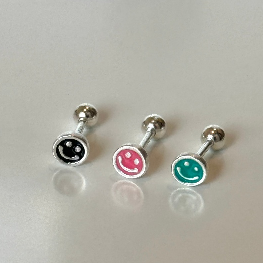 Suwann.na ต่างหู ต่างหูเงินแท้ จิว จิวเงินแท้ ยิ้มหลากสี