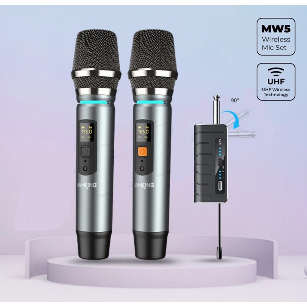 ไมค์โครโฟนไร้สาย W-KING MW5 ใน 1 Setมีไมค์2ตัว (ไมค์โครโฟนไร้สายแบบถือ)