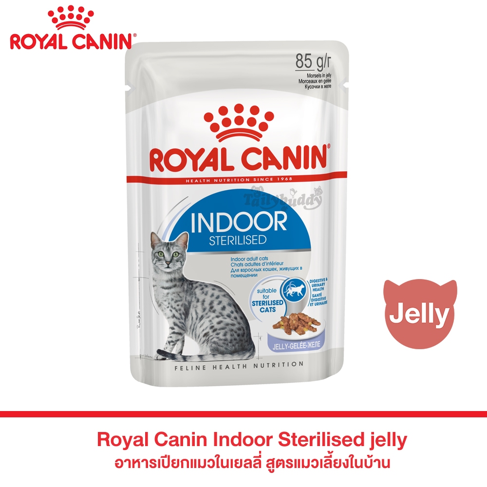 Royal Canin Indoor Sterilised jelly อาหารเปียกแมวโต เลี้ยงในบ้าน และทำหมัน อายุ 1 ปีขึ้นไป (Jelly) (