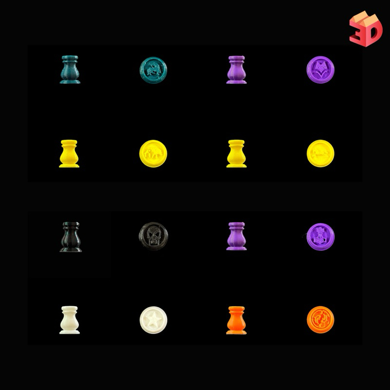 Action Token ตัวเดินเกมกระดาน บอร์ดเกม หมากเดินสำหรับเล่นเกมกระดาน บอร์ดเกม Token/Pawn หมากเดินเกมกระดาน