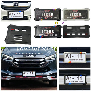 กรอบป้ายทะเบียน รถยนต์ กรอบหน้าหลังพลาสติก ใส่ได้ทุกรุ่น 1ชุ…