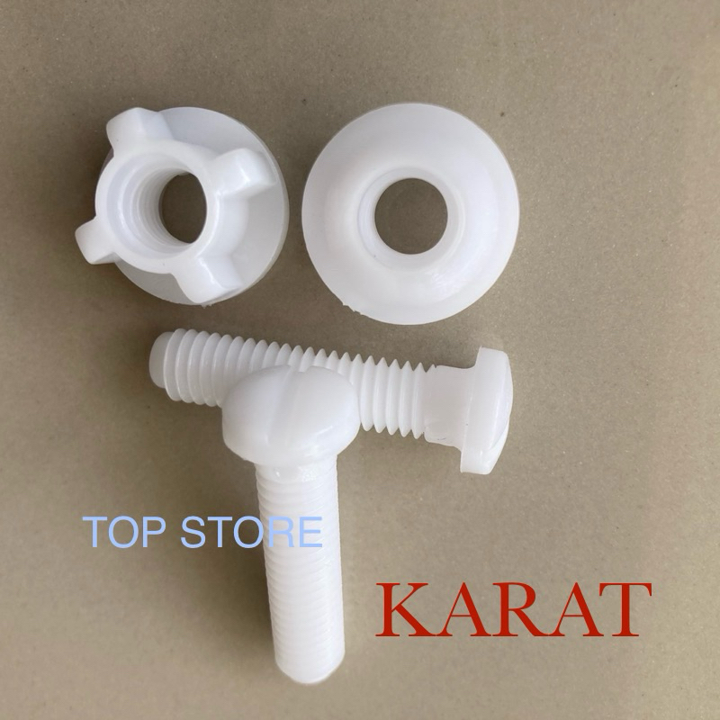 TOP STORE นอตยึดฝารองนั่ง 1126927-SP น๊อตยึดฝารองนั่ง กะรัต KARAT ยาว 4cm.