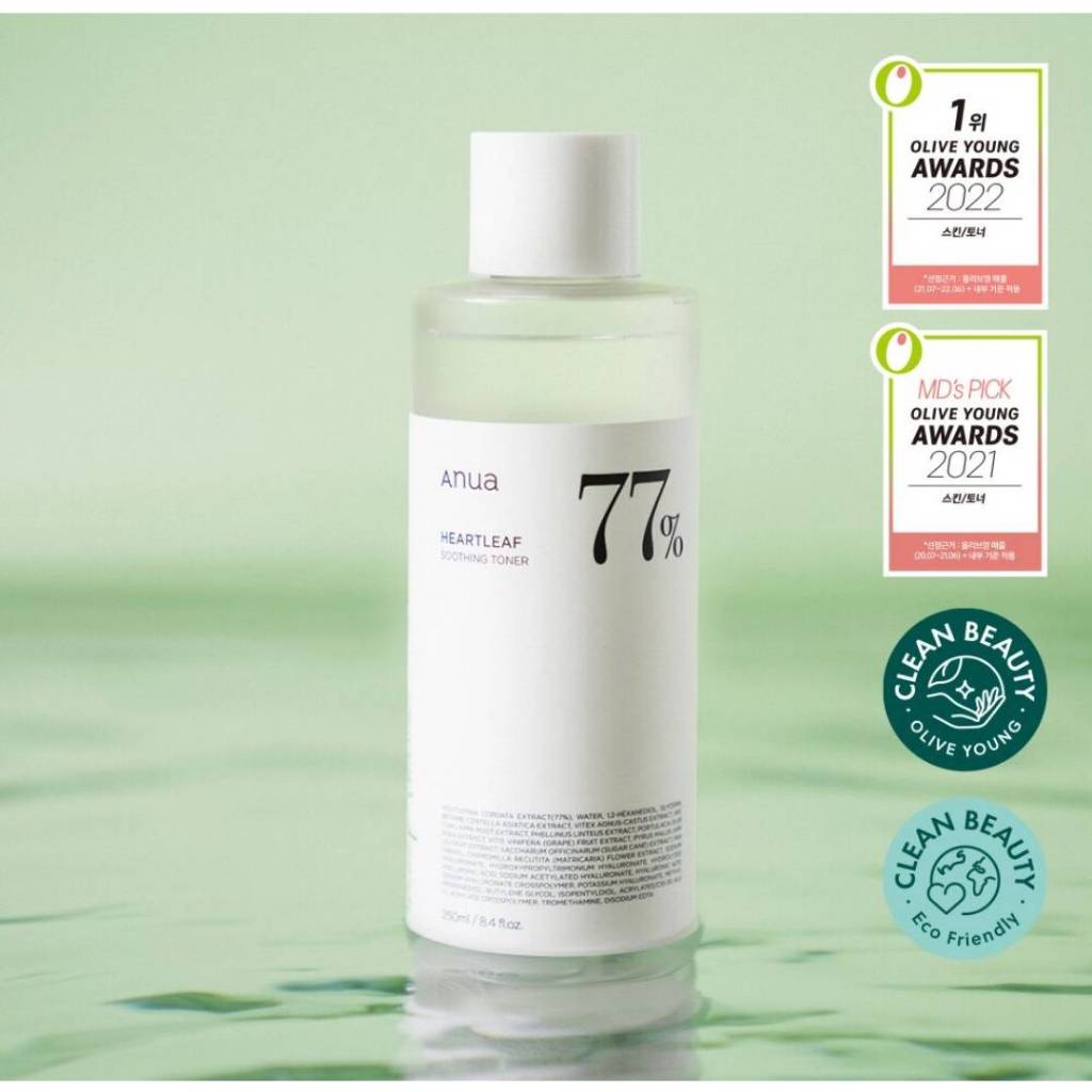 **โล๊ะสต๊อก / exp.2024.06.27**[สินค้าของแท้100% พร้อมส่งทันที] Anua Heartleaf 77% Soothing Toner 350