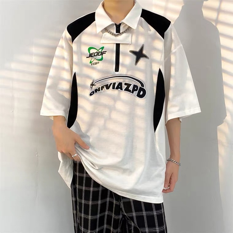 เสื้อยืดโปโล Polo shirt คอปก ทรงหลวม ผู้ชาย ใส่สบาย