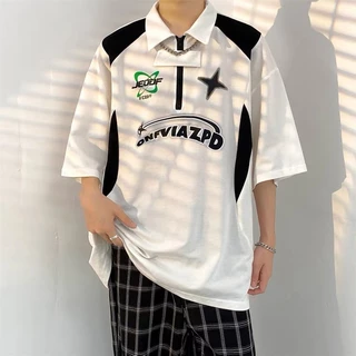 เสื้อยืดโปโล Polo shirt คอปก ทรงหลวม ผู้ชาย ใส่สบาย