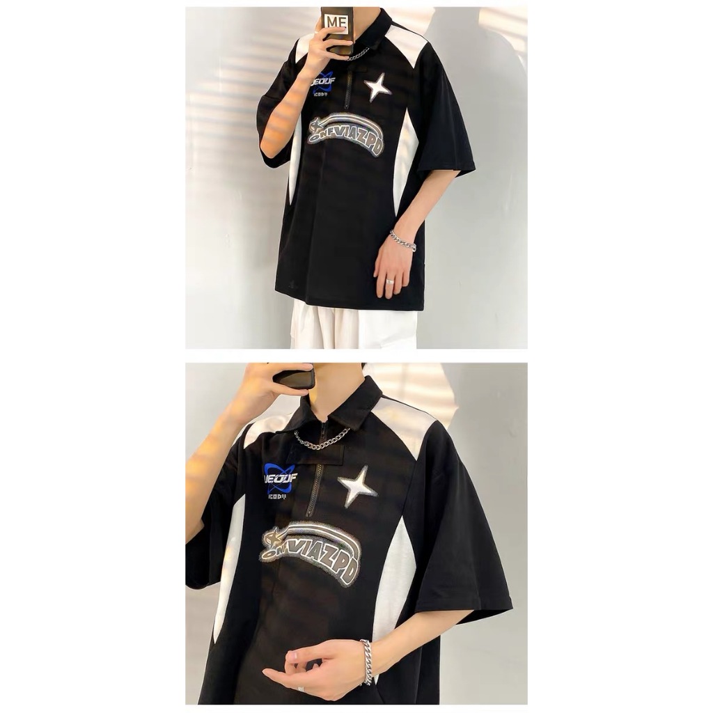 เสื้อยืดโปโล Polo shirt คอปก ทรงหลวม ผู้ชาย ใส่สบาย