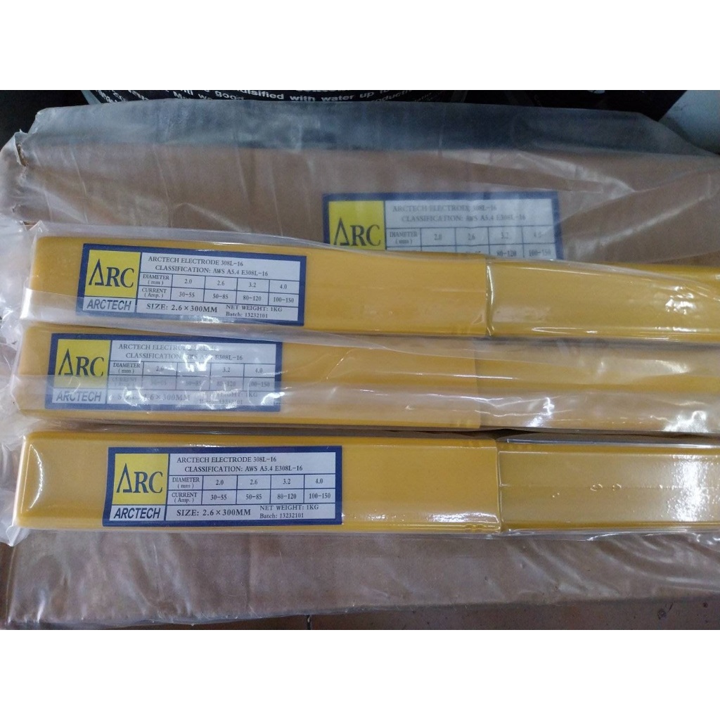 ARCTECH ลวดเชื่อมสแตนเลสไฟฟ้า ARCTECH 308L-16 ขนาด 2.6x300mm., 3.2x350mm. แพ็ค 1 กก. !!! ราคาดี !!!