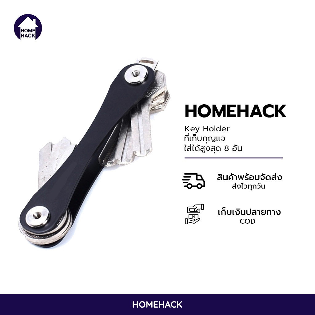 🔥พร้อมส่ง🔥 Homehack พวงกุญแจอัจฉริยะ ใช้สำหรับก็บกุญแจ Key holder เก็บกุญแจได้หลายอัน ที่ใส่กุญแจ