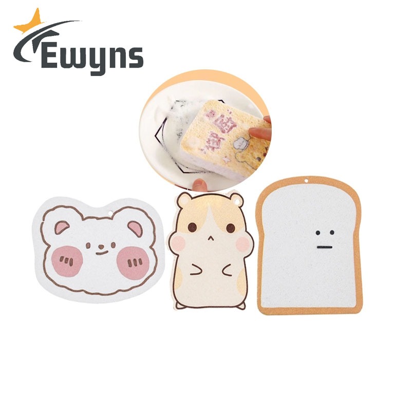 Ewyns Cleaning Sponge ฟองน้ำเยื่อไม้ผ้าฝ้าย ทำความสะอาด ล้างจาน เช็ดเครื่องใช้ในครัวเรือน