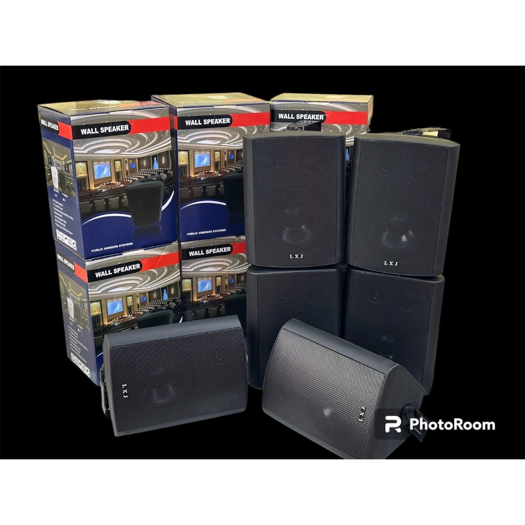 LXJ ราคาต่อ4ใบ ตู้ลำโพงพลาสติก ลำโพงแขวน 6.5นิ้ว 800W PMPO รุ่น LX-106 สีดำ (แพ็ค6ใบ)