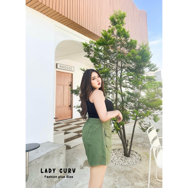 (LC) กางเกงขาสั้น กระเป๋าหน้าทรงกล่อง ดีเทลเก๋ ใส่ไปแคมป์ปิ้งเหมาะมาก เสื้อผ้าสาวอวบอ้วน พลัสไซส์ ไซส์ใหญ่ - รูปที่ 5