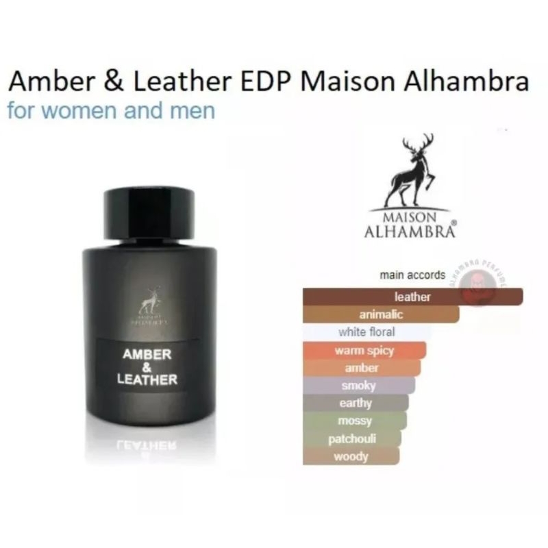 Amber&amp;Leather EDP By Maison Alhambra(Clone Tom Ford Ombre Leather)น้ำหอมแท้100%2ML 5ML 10ML
