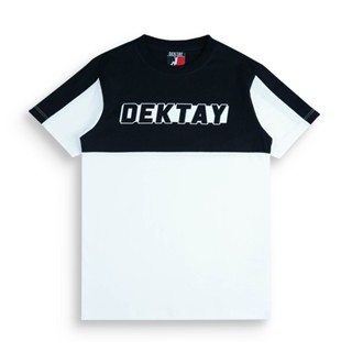 Dektay Color Block t-shirt black/white เสื้อยืดแขนสั้นสีขาวด…