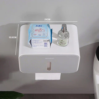 Ecoco ที่ใส่ทิชชู่ในห้องน้ำ ที่ใส่กระดาษทิชชู ออแกไนเซอร์ ติดผนัง ชั้นเก็บทิชชู่