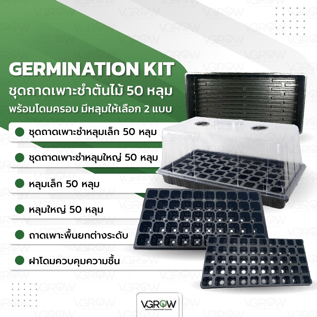 Cloning/Seeding Tray ถาดเพาะเมล็ด 50 หลุม ถาดเพาะชำ/ถาดปักชำ/โคลนนิ่ง อุปกรณ์เพาะและชำกิ่งต้น
