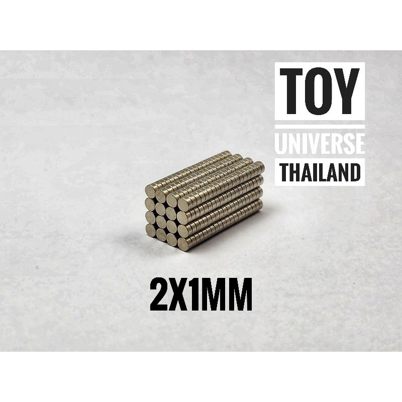 🟢⚪️พร้อมส่ง แม่เหล็กจิ๋วดูดแรง สำหรับทำโมเดล ขนาด 2x1 2x2mm กลมแบน (Magnet Neodymium 2x1 2x2mm Disc N35)⚪️🟢