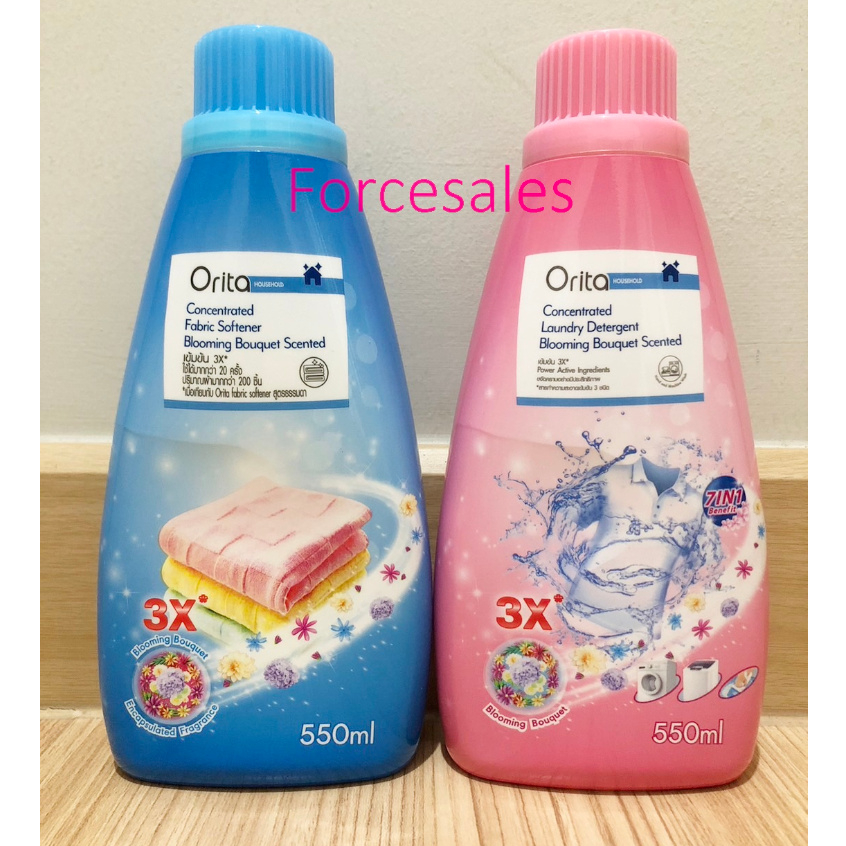 Orita  โอริต้า น้ำยาปรับผ้านุ่ม เข้มข้น 3 เท่า ขนาด 550ml / Orita โอริต้า ผลิตภัณฑ์ซักผ้า สูตรเข้มข้