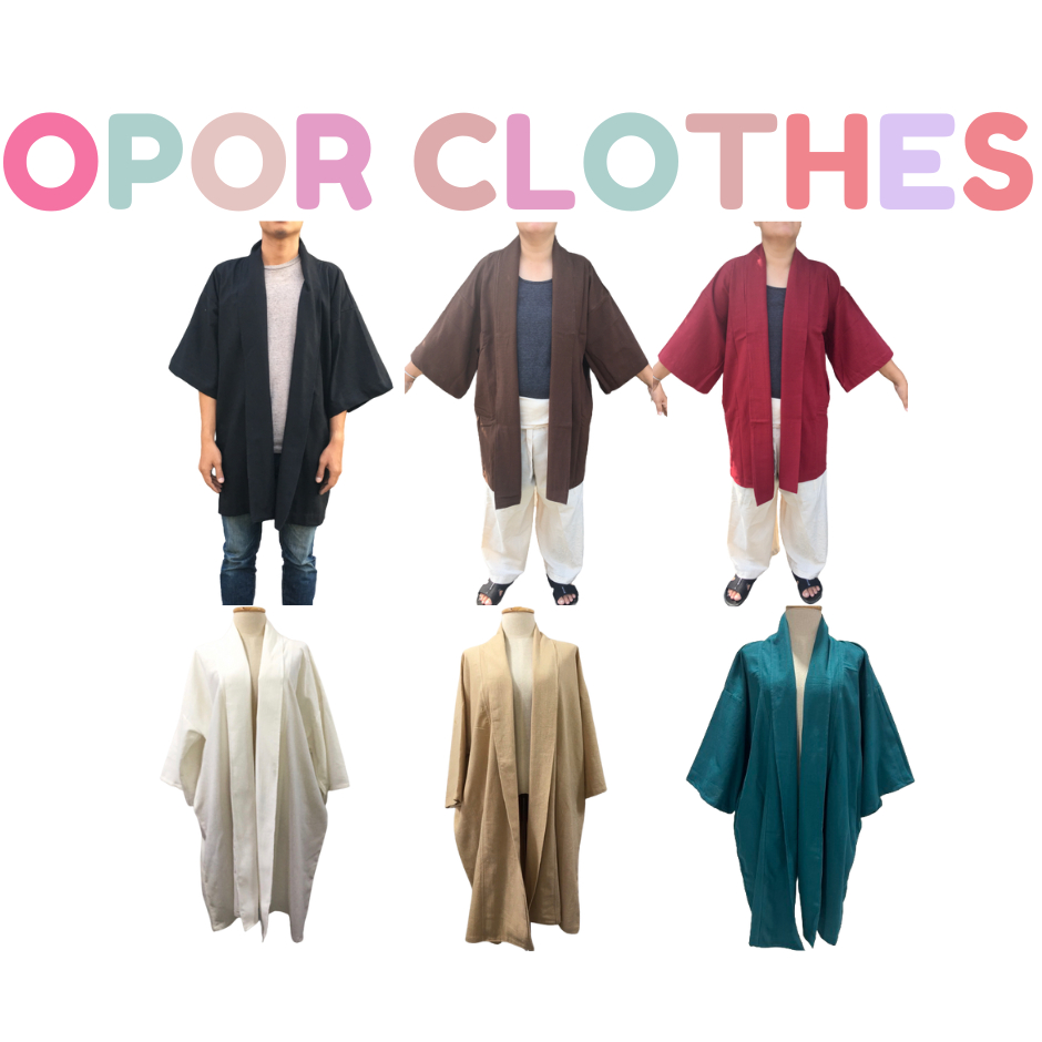 เสื้อคลุมกิโมโนยาวกระเป๋าล้วงข้างKI002