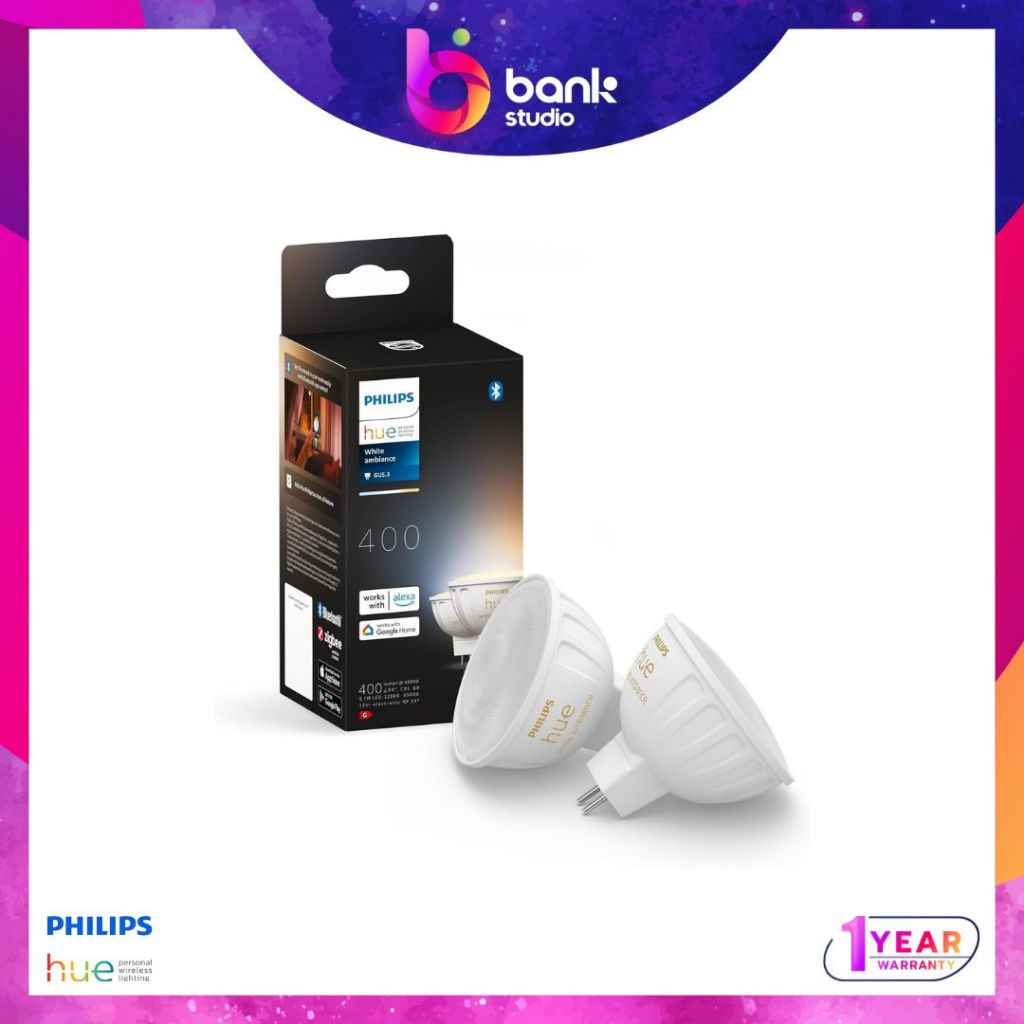 (ประกัน 1ปี) หลอดไฟ Mr16 Philips Hue White ambiance MR16 – smart spotlight- 12V