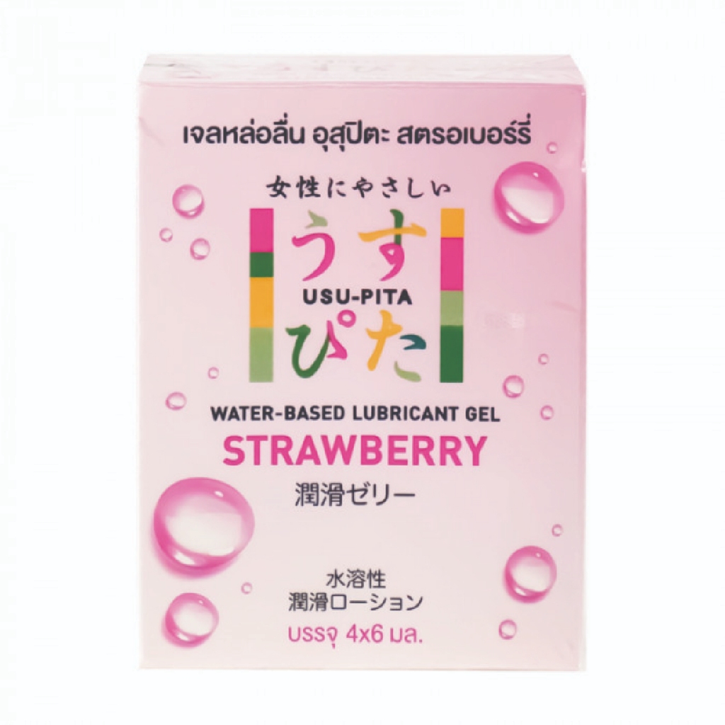 Usu-Pita Lubricant Gel Strawberry เจลหล่อลื่น อุสุปิตะ เจลใส สูตรน้ำ กลิ่นสตรอเบอร์รี่ จำนว 1 กล่อง 