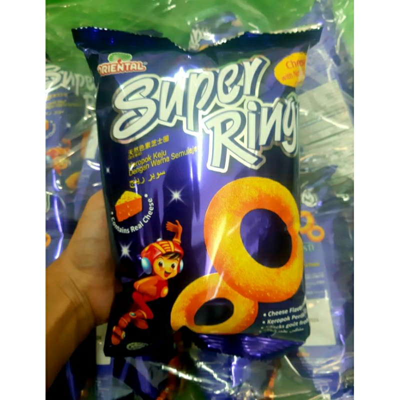 Super Ring Cheese ขนมวงแหวนรสชีส ขนาด60g X แพ็คสุดคุ้ม10 ห่อ