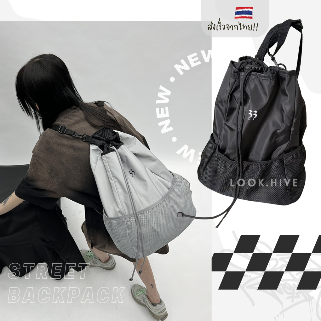 [ใช้2โค้ดส่งฟรี+ลดเพิ่ม]กระเป๋าเป้ไนล่อนใบใหญ่ Street backpack ทรง Unisex สไตล์สตรีท 2 สี T019