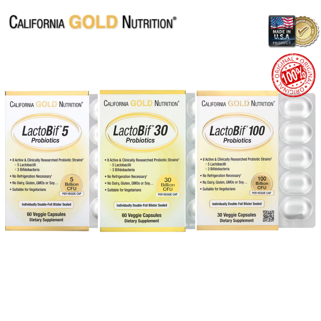 LactoBif Probiotics | ปรับลำไส้ เสริมภูมิคุ้มกัน | California Gold | 30/60 แคปซูล | แท้พร้อมส่ง