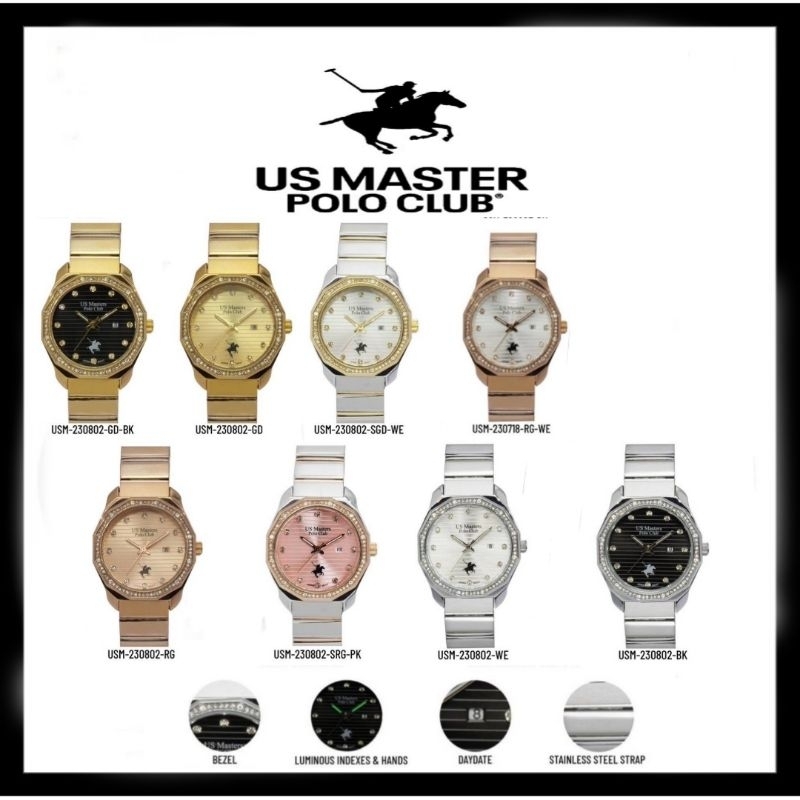 US Master Polo Club นาฬิกาผู้หญิง   สายสเตนเลส รุ่น USM-230802
