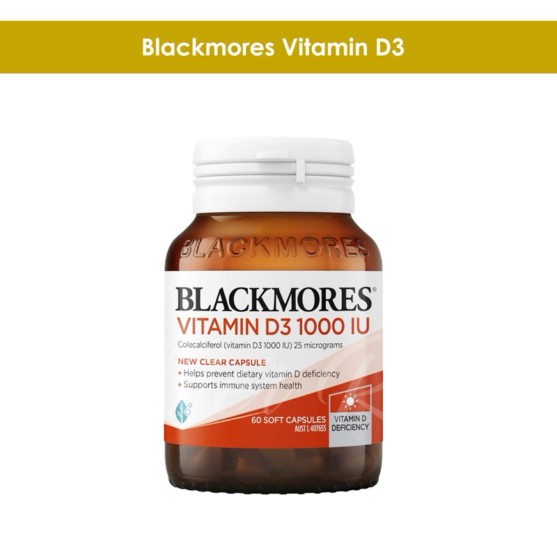 Blackmores Vitamin D3 1000 IU แบล็คมอร์ วิตามินดี3 บำรุงกระดูก 60 เม็ด