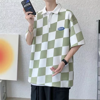 TS MEN เสื้อ​คอปก​ เสื้อ​โปโล เสื้อแขนสั้น ลายสก๊อต ผ้าดีสวมใส่สบาย T78