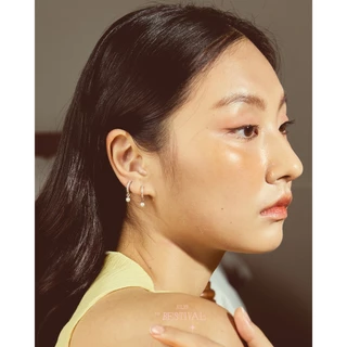 Julys - ivory huggie earrings