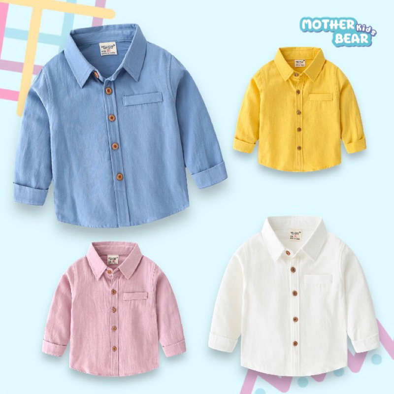 AB158 🇹🇭 เสื้อเชิ้ตแขนยาว ออกงาน เสื้อผ้าเด็กผู้ชาย พร้อมส่งในไทย