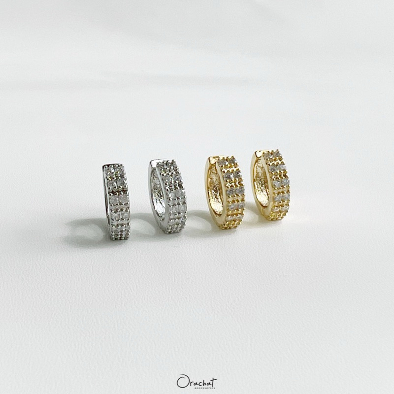 Orachat | Nara 14k hoop earrings. (ต่างหูตัวเรือนสแตนเลส)