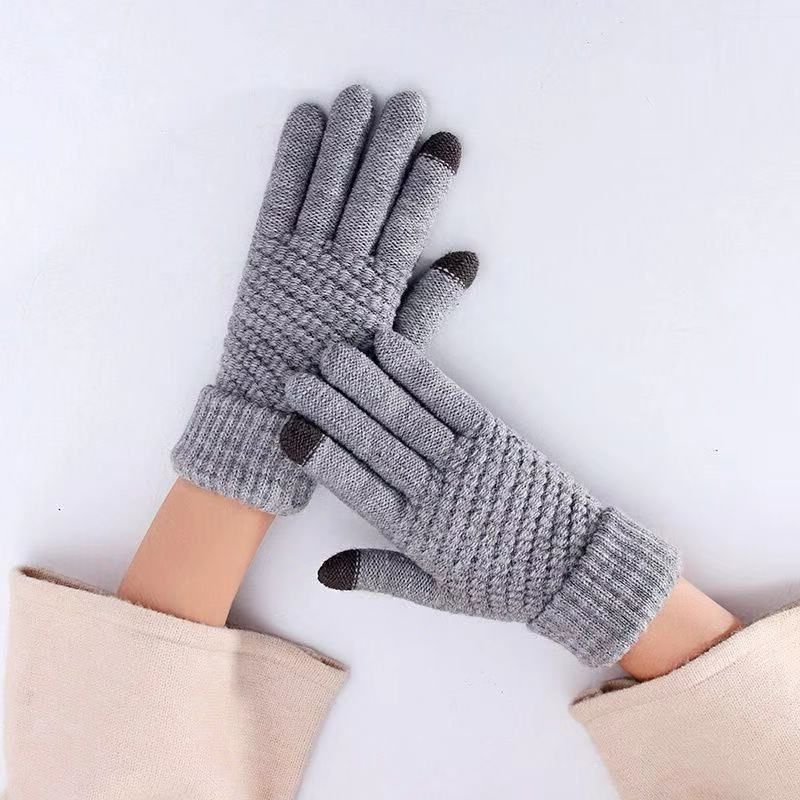 (พร้อมส่ง) ถุงมือกันหนาว ถุงมือไหมพรม แบบทัชสกรีน เล่นโทรศัพท์ได้
