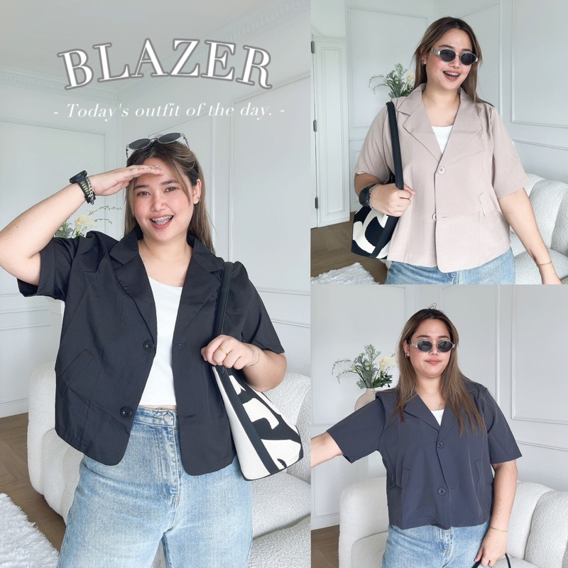 Blazer เสื้อคลุมสูทเบลเซอร์ เสื้อสูทแขนสั้น สไตล์เกาหลี 🌈 8สี