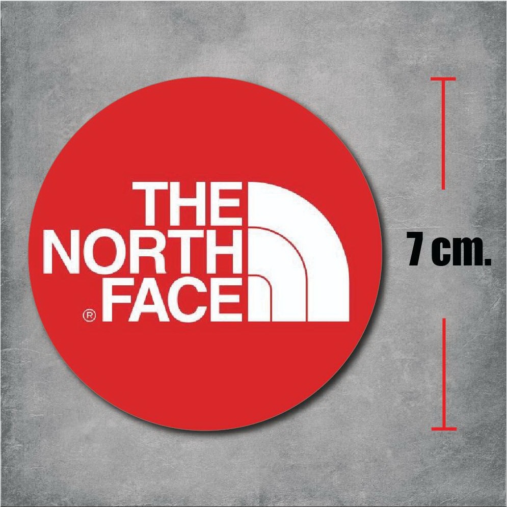 sticker pvc the north face -red สติกเกอร์ เดอะ นอท เฟซ สีแดง งานออฟเซ็ทแท้ pvc กันน้ำ กันแดด